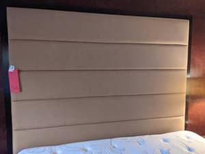 lot 344 image: Beige King Sized Headboard