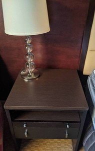 lot 345 image: Standard Nightstand and Bubble Lamp