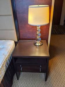lot 275 image: Gorgeous Clear Bubble Lamp and Night Stand