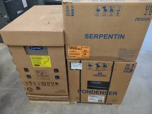 lot 205 image: Carrier Furnace, AC Condenser, & A...