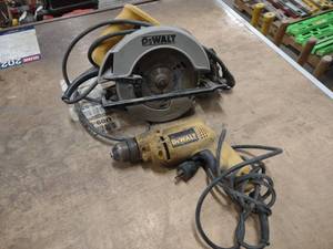 lot 544 image: Dewalt Circular Saw & Drill...