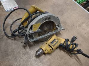 lot 546 image: Dewalt Circular Saw & Drill...