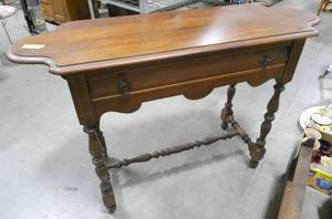 lot 4 image: Vintage hall table 16x48 and 31 tall - top is not attached