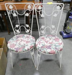 lot 67 image: 2 rod iron parlor chairs