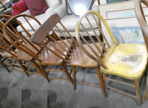 lot 155 image: 4 wood chairs various styles