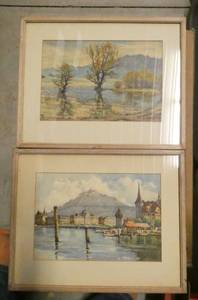 lot 176 image: Group of 11 vintage pieces of art