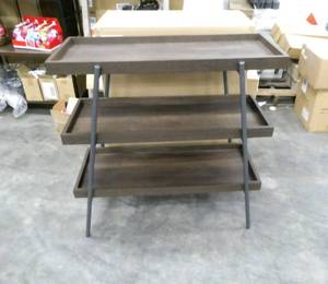 lot 184 image: Brand New in box 3 tier table  38w x 17d x 33h MSRP $110