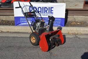lot 8 image: Toro Powerthrow 724 snow blower untested because it needs a new fuel tank but engine has compression