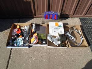 Flat of store returns & shelf pull items. As shown.
