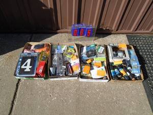 Flat of store returns & shelf pull items. As shown.