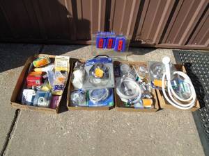 Flat of store returns & shelf pull items. As shown.