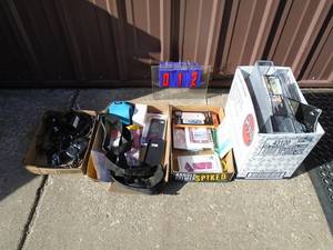Flat of store returns & shelf pull items. As shown.