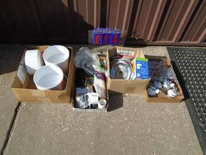 Flat of store returns & shelf pull items. As shown.