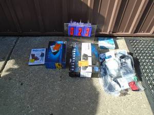 Flat of store returns & shelf pull items. As shown.