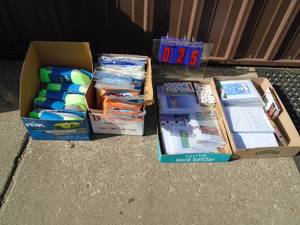 Flat of store returns & shelf pull items. As shown.