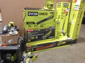 Lot of assorte Ryobi 18V Cordless Tools various models and conditions customer returns see pictures
