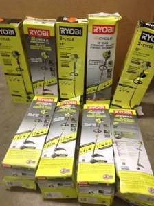 Pallet with assorted Ryobi Gas Weed Eaters various models and conditions customer returns see pictures