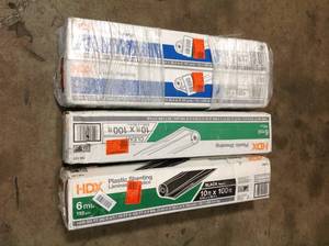 Lot of 4 Assorted and Mixed Plastic Sheeting Customer Returns See Pictures