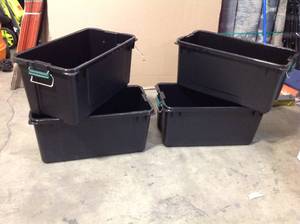 Lot of 4 of 82 Qt. Remington Weather Tight Store-It-All Storage Bin in Black by IRIS Customer Returns See Pictures