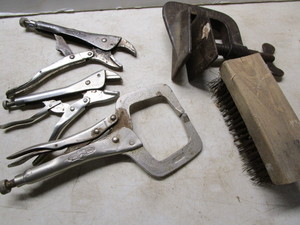 Vise Grips and welding clamps, wire...