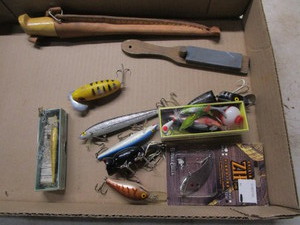 Rapala filet knife, lures with Hula...