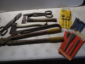 Fuller chisels set of three, center...