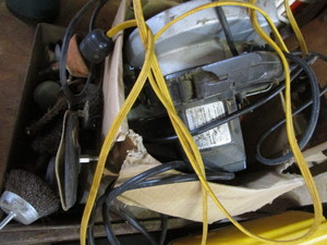 Circular saw, drills, wire wheels...