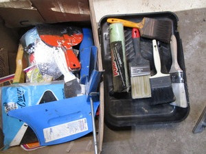 Painting supplies brushes, roller,...