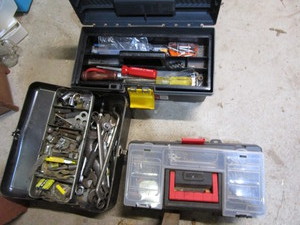 Tools & boxes, qty 3...