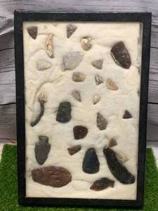 lot 18 image: Very Old Set of Indian Heads Under Glass