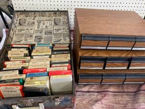 lot 65 image: 8 Track Tapes, Case, Cassette Holders
