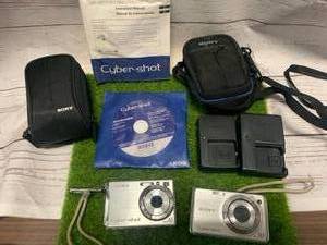 lot 80 image: Lot of Two Sony Cyber Shot Digital Cameras