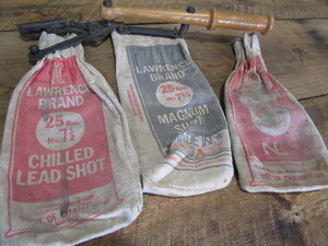 Lead shot bags, clay launcher...