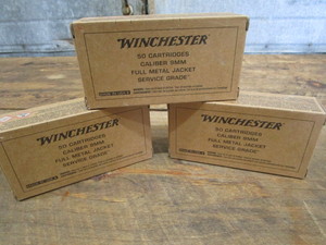 Winchester service grade 9mm, three...
