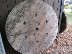 Large wire spool end, 66 dimeter b...