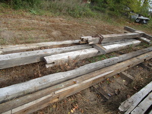 Reclaimed hand hewn barn beams, peg...
