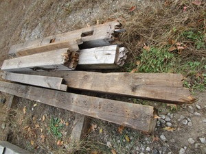 Reclaimed hand hewn barn beams peg...