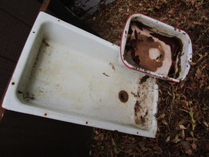 Enamel sink 18Wx30Dx6H, enamel p...