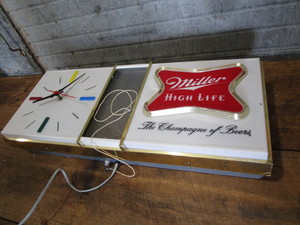 Miller Highlife lighted clock, 25L...