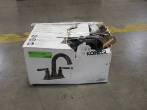lot 315 image: Kohler Capilano 4 in. Center set 2-Handle Bathroom Faucet in Oil-Rubbed Bronze Model# K-R30581-4D-2BZ