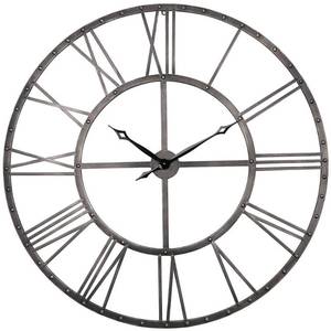 lot 317 image: Rivet Roman Industrial Oversize Wall Clock, Gray, 45 (No Hands) Model # CL25GY
