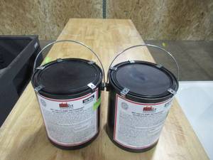 lot 374 image: Two Firetect WT-102 1 gal. Cans White Flat Latex Intumescent Fireproofing Flame Retardant Paint Coating for Wood (Two 1 Gallon Cans)