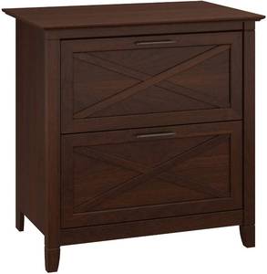 lot 361 image: Bush Furniture Key West 2 Drawer Lateral File Cabinet in Bing Cherry, KWF130BC-03