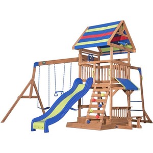 lot 452 image: Backyard Discovery Beach Front Wooden Swing Set, 1615021B - Missing 1 Box (23).