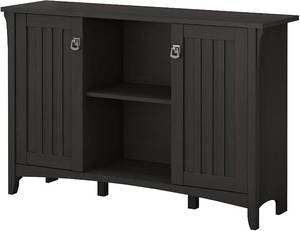 lot 455 image: Bush Furniture Salinas Accent Storage Cabinet with Doors in Vintage Black, SAS147VB-03.
