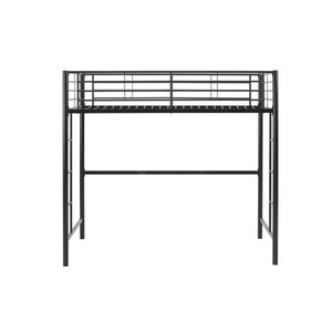 lot 456 image: Walker Edison Twin Metal Loft Bed, Black, BTOLBL.