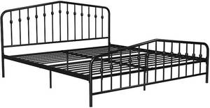 lot 461 image: Dorel Home Products Novogratz Bushwick Metal Bed with Headboard and Footboard, King Size - Black, 4044049N.