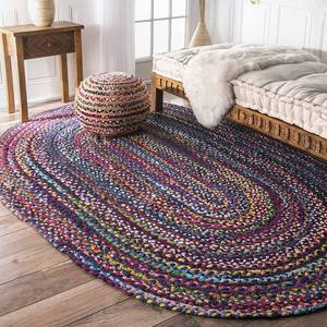 lot 468 image: nuLOOM Tammara Hand Braided Area Rug, 5 x 8 ft, Blue, MGNM04B.