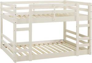 lot 469 image: Walker Edison Alexander Classic Solid Wood Stackable Jr Twin over Twin Bunk Bed, Twin over Twin, White, BWJRTOTWH.