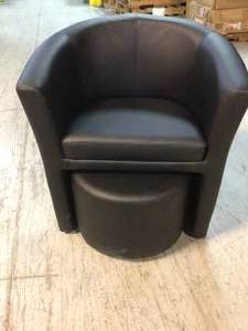 Divulge Armchair and Ottoman in Black by MODWAY Customer Returns See Pictures